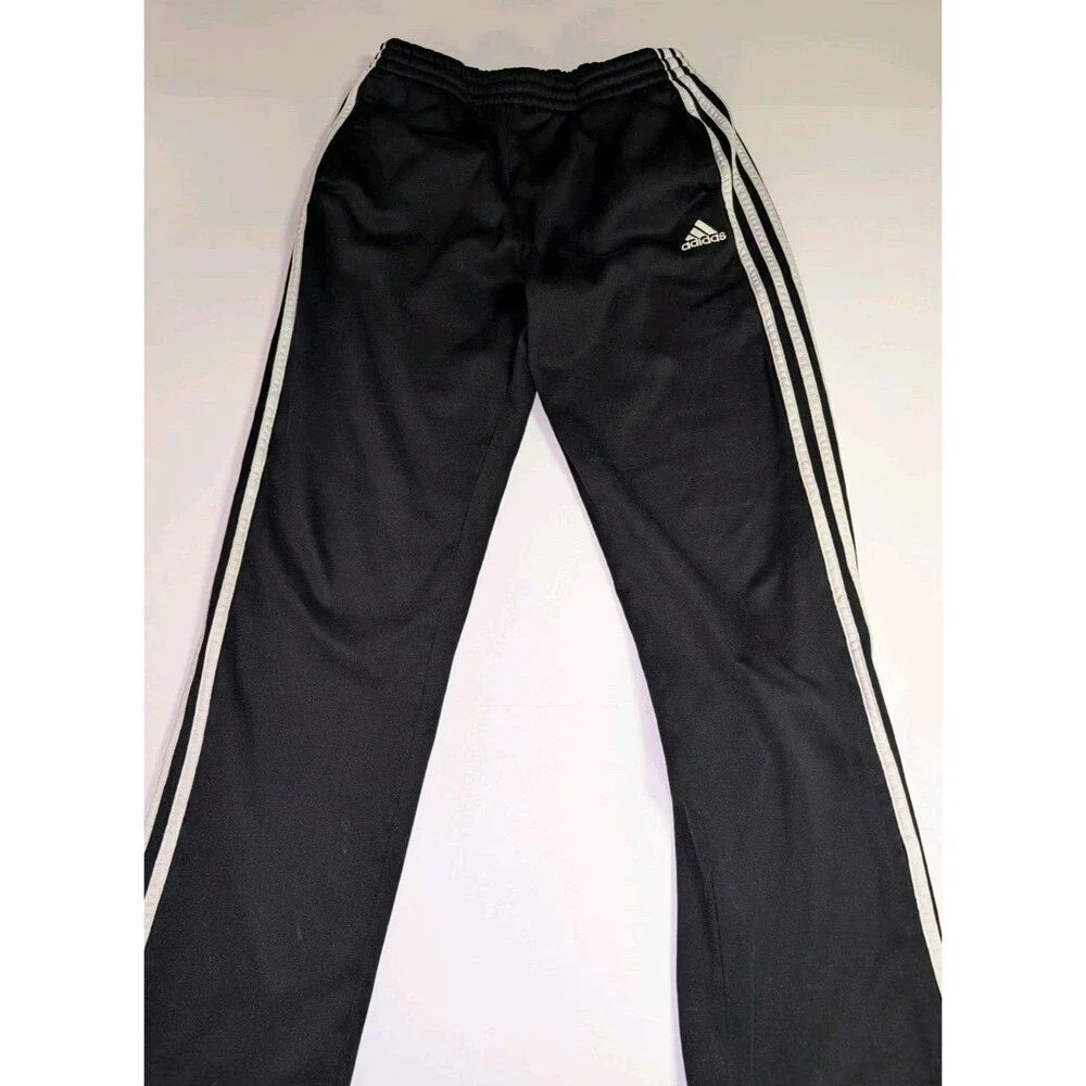 Youth Size XL 18/20 Adidas 3 Stripe Black White‎ Athletic Pants Sweatpants
